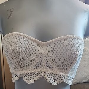Victoria's Secret Lace Bandeau in Cream XS